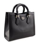 Gucci Black Sweetbread Calfskin Small Diana Tote Bag