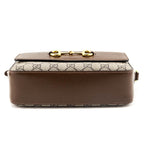 Gucci Brown GG Supreme Monogram Small Horsebit 1955 Shoulder Bag