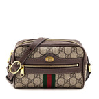 Gucci Brown GG Supreme Monogram Web Mini Ophidia Shoulder Bag