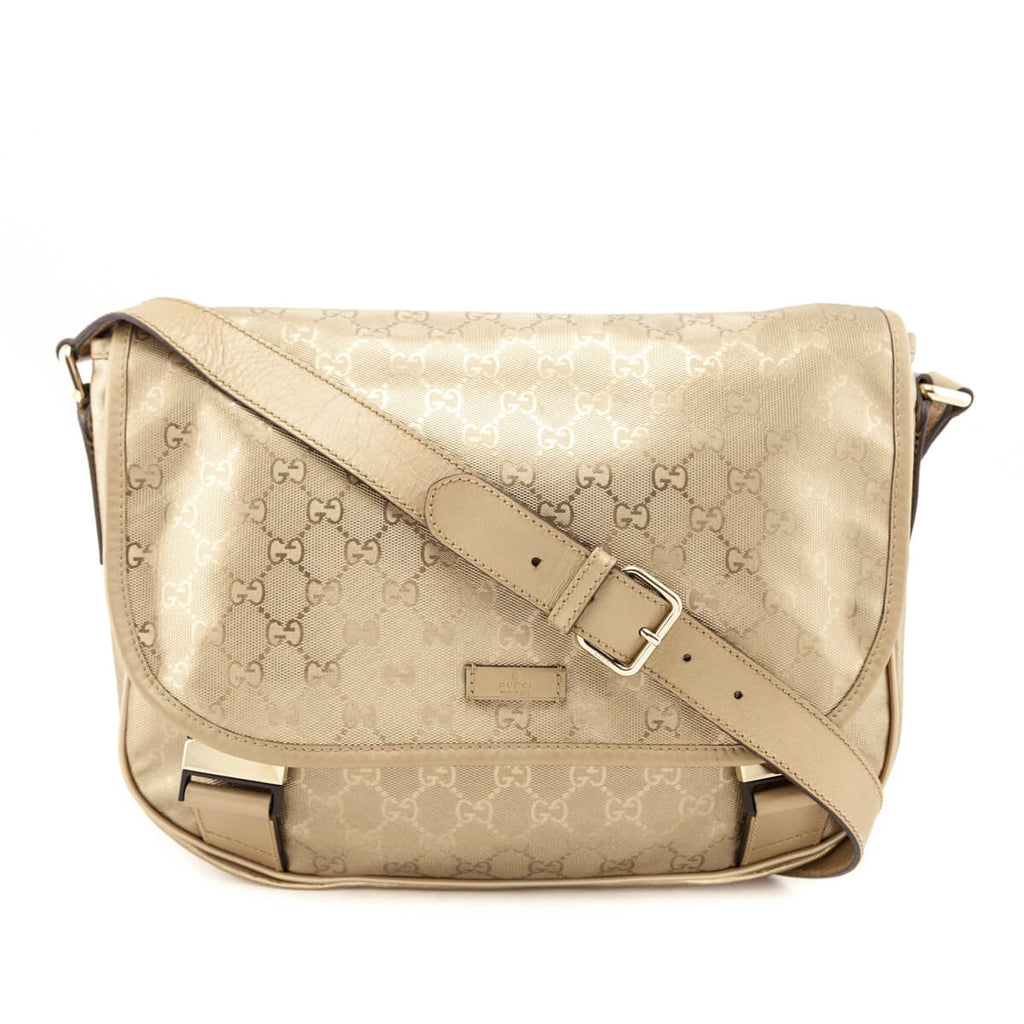 Gucci Gold Imprime Monogram Messenger Bag