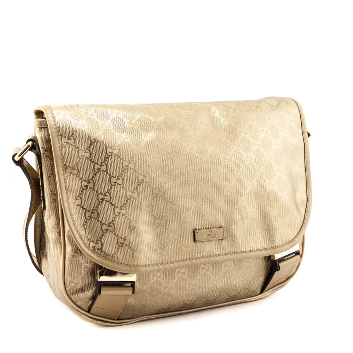 Gucci Gold Imprime Monogram Messenger Bag