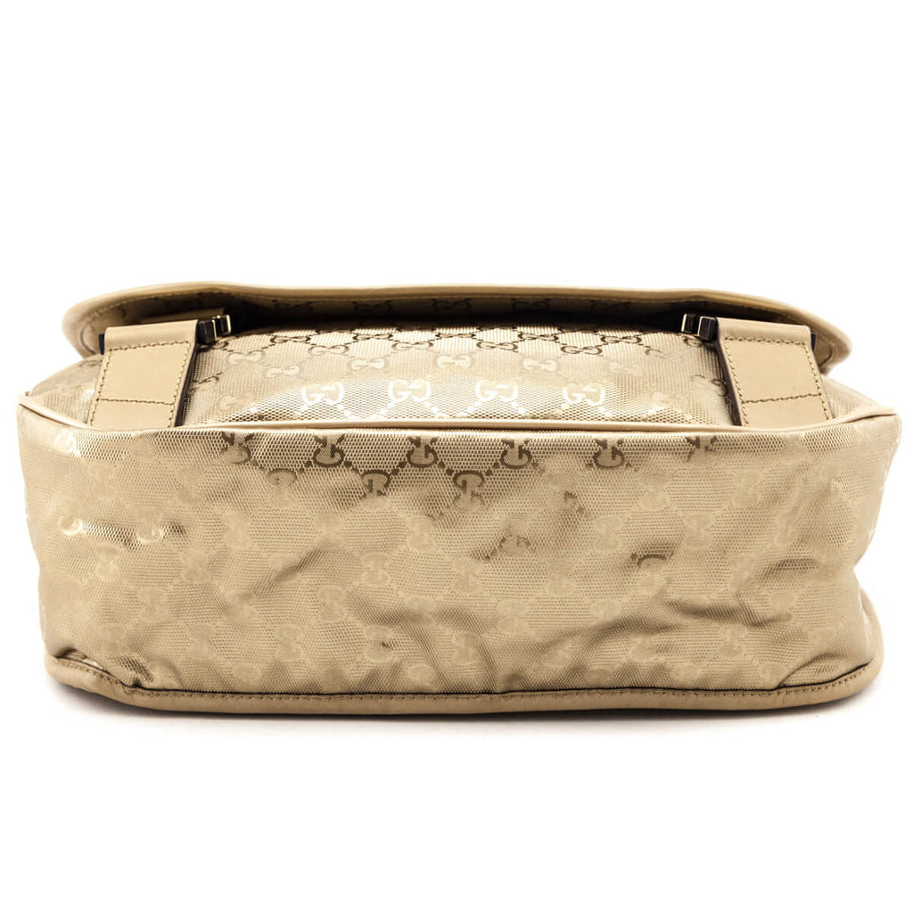 Gucci Gold Imprime Monogram Messenger Bag