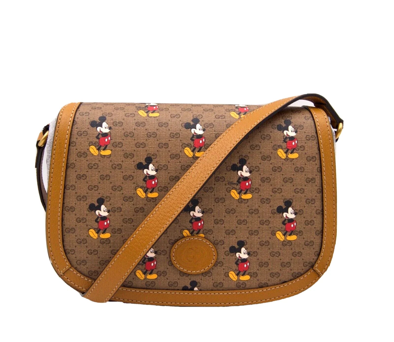 Gucci x Disney Mickey Mouse Small GG Supreme Shoulder Bag Handbag Beige Purse NEW