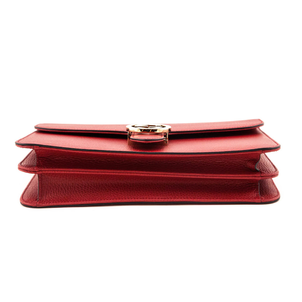 Gucci Red Dollar Calfskin Interlocking G Shoulder Bag