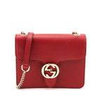 Gucci Red Dollar Calfskin Small Interlocking G Shoulder Bag