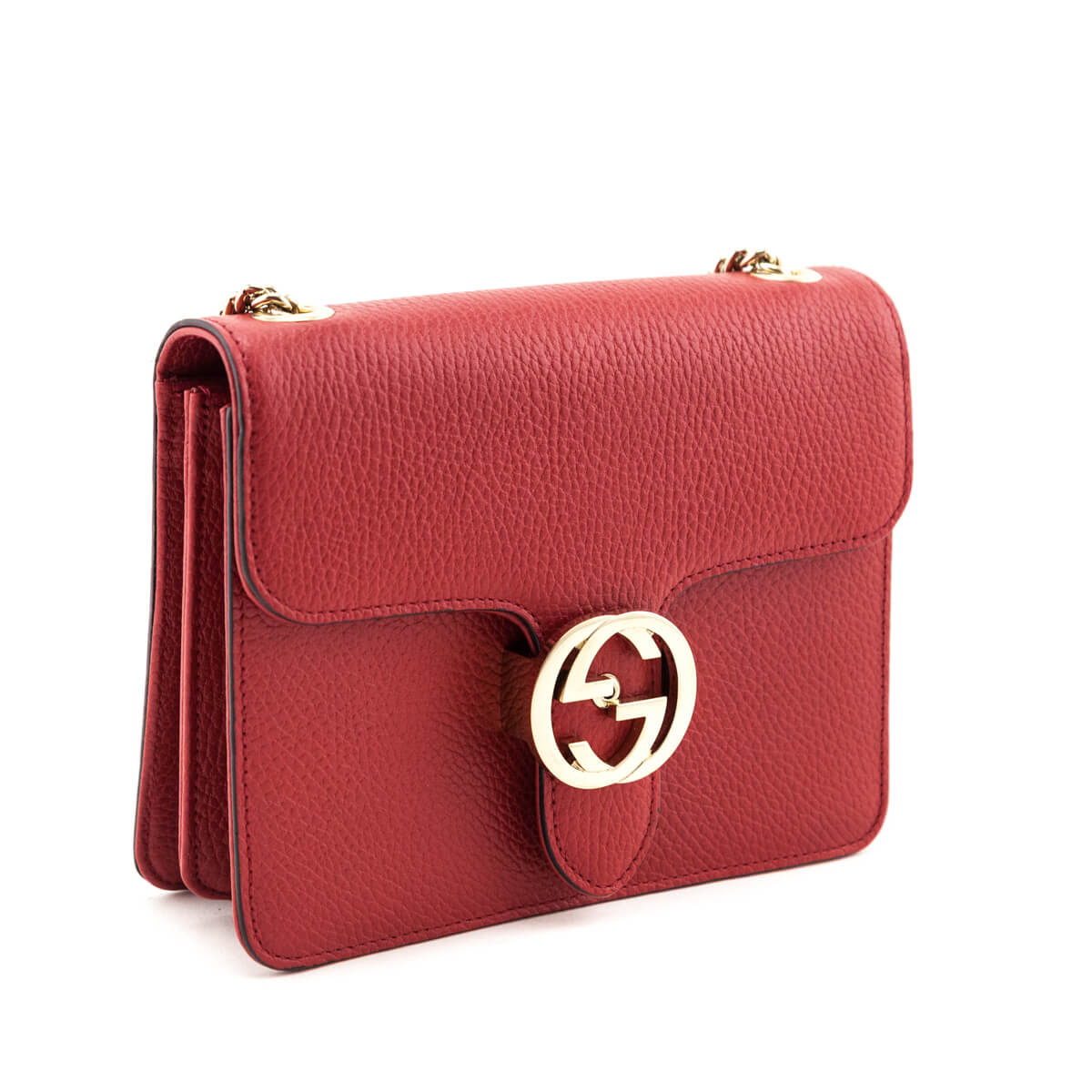 Gucci Red Dollar Calfskin Small Interlocking G Shoulder Bag