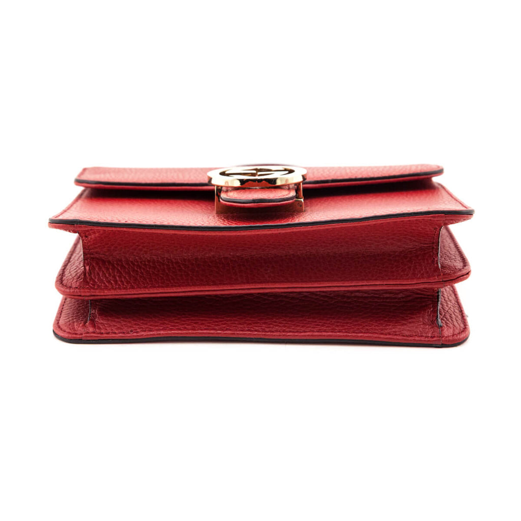 Gucci Red Dollar Calfskin Small Interlocking G Shoulder Bag