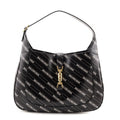 Gucci X Balenciaga Black Calfskin Logo Print Medium Jackie 1961 Hobo