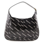Gucci X Balenciaga Black Calfskin Logo Print Medium Jackie 1961 Hobo