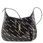 Gucci X Balenciaga Black Calfskin Logo Print Medium Jackie 1961 Hobo