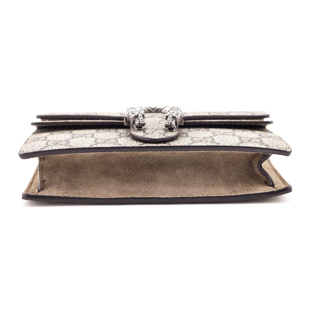 Gucci Taupe GG Supreme Monogram Super Mini Dionysus Shoulder Bag