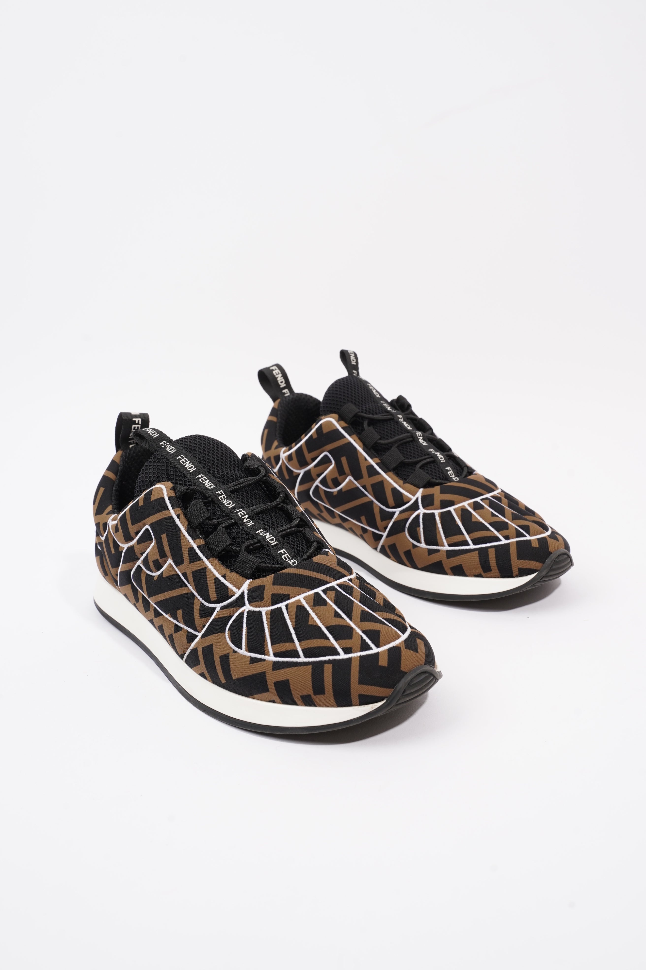 Fendi Freedom Black / Brown / White Neoprene EU 37 UK 4