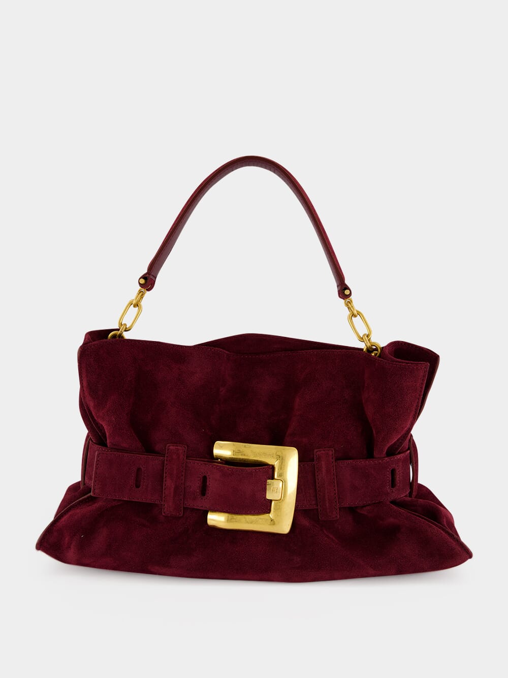 Burgundy Anthem Medium Suede Leather Bag