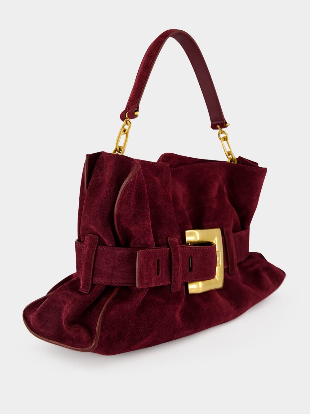 Burgundy Anthem Medium Suede Leather Bag