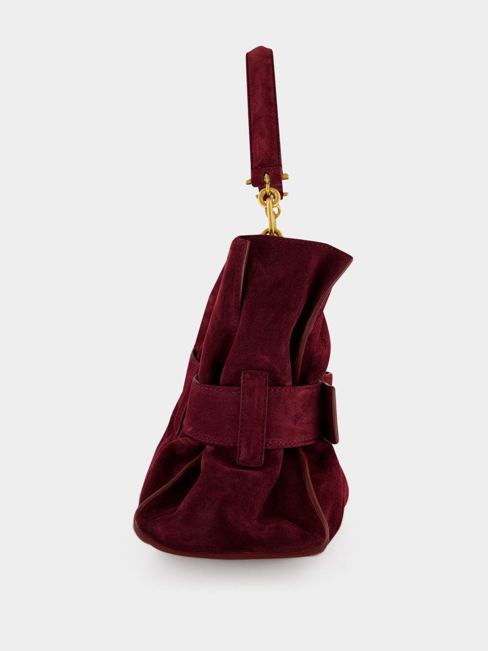 Burgundy Anthem Medium Suede Leather Bag
