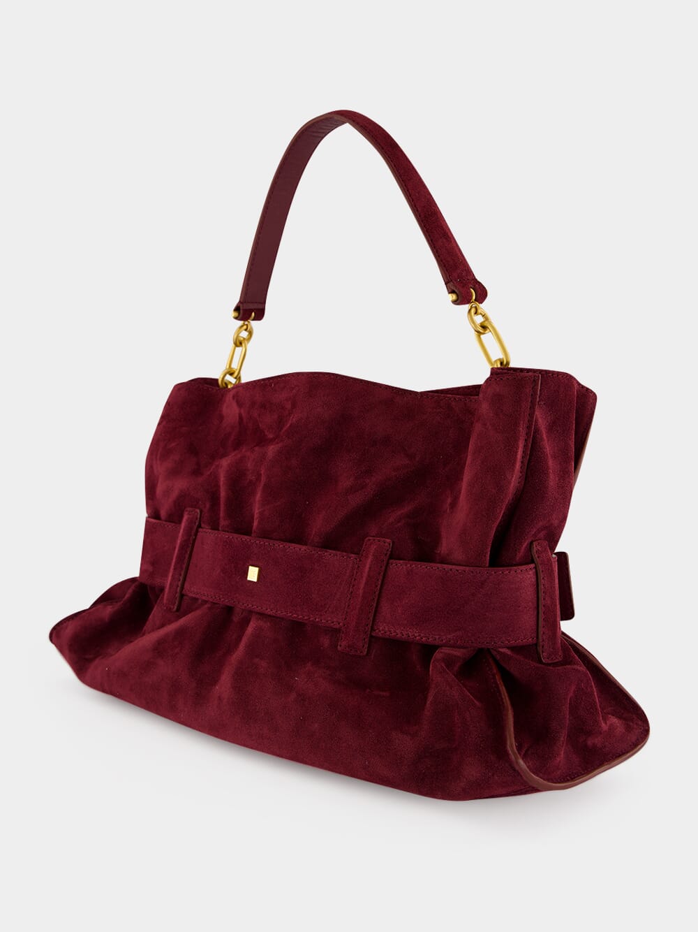 Burgundy Anthem Medium Suede Leather Bag