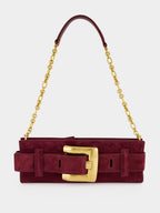 Burgundy Anthem Suede Clutch Bag