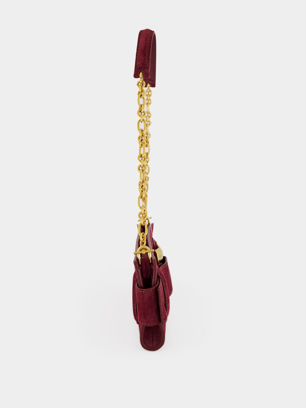 Burgundy Anthem Suede Clutch Bag