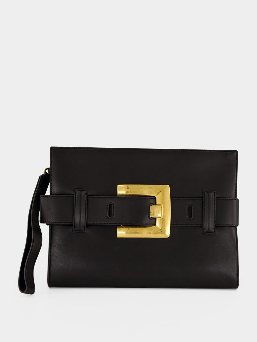Black Anthem Smooth Leather Clutch