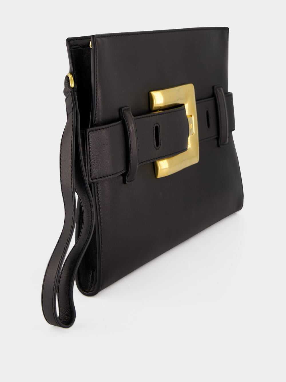 Black Anthem Smooth Leather Clutch