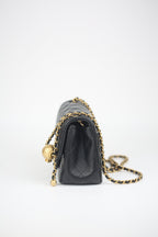 CHANEL Lambskin Quilted Mini Pearl Crush Flap Black