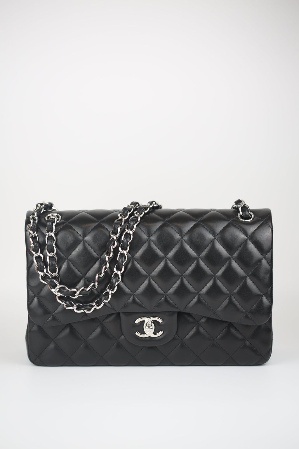 CHANEL Lambskin jumbo classic flap bag