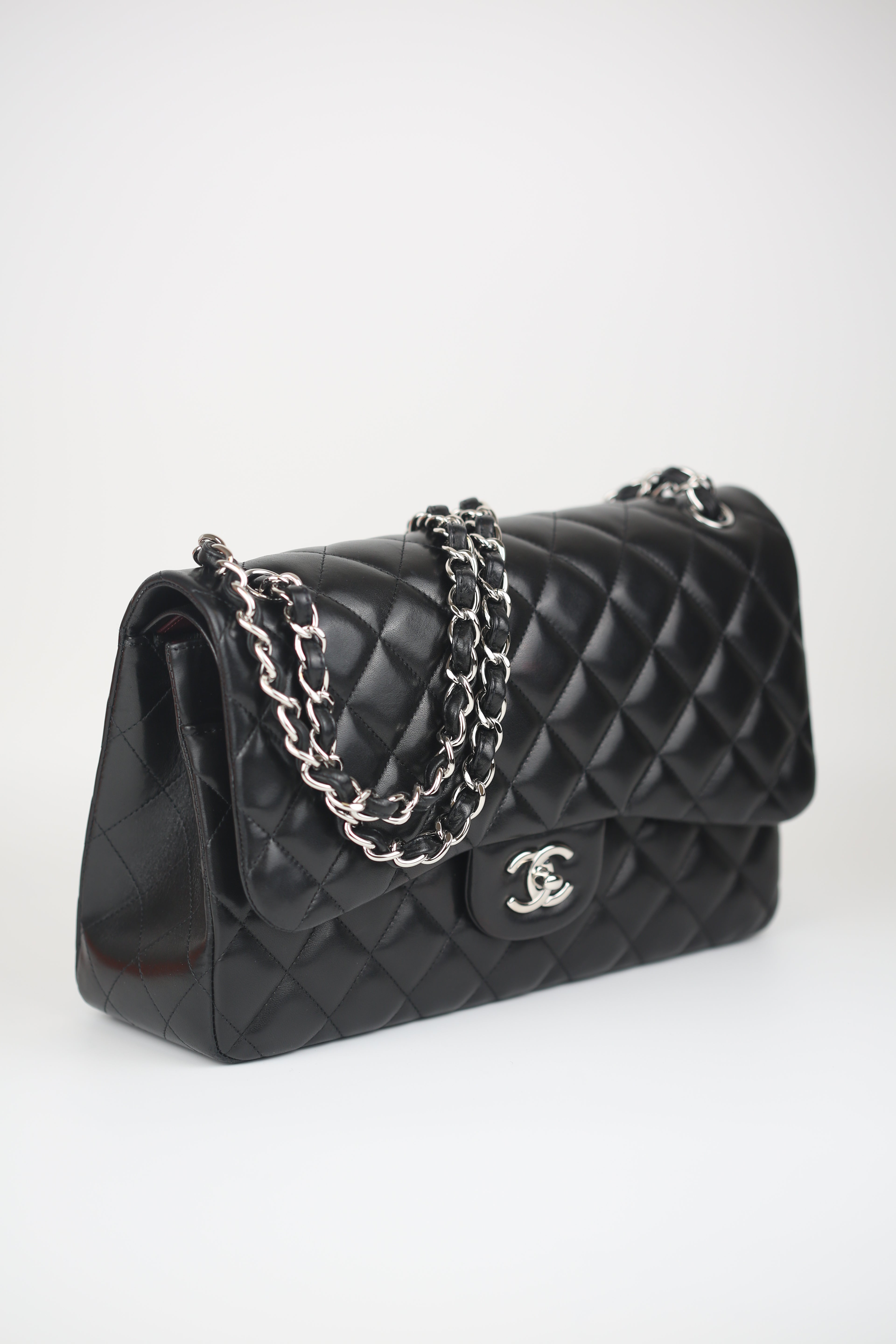 CHANEL Lambskin jumbo classic flap bag