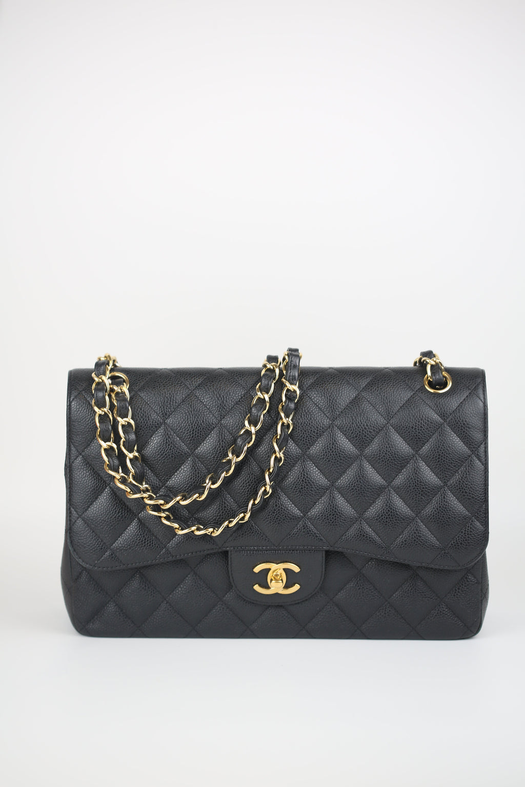 CHANEL Lambskin jumbo classic flap bag