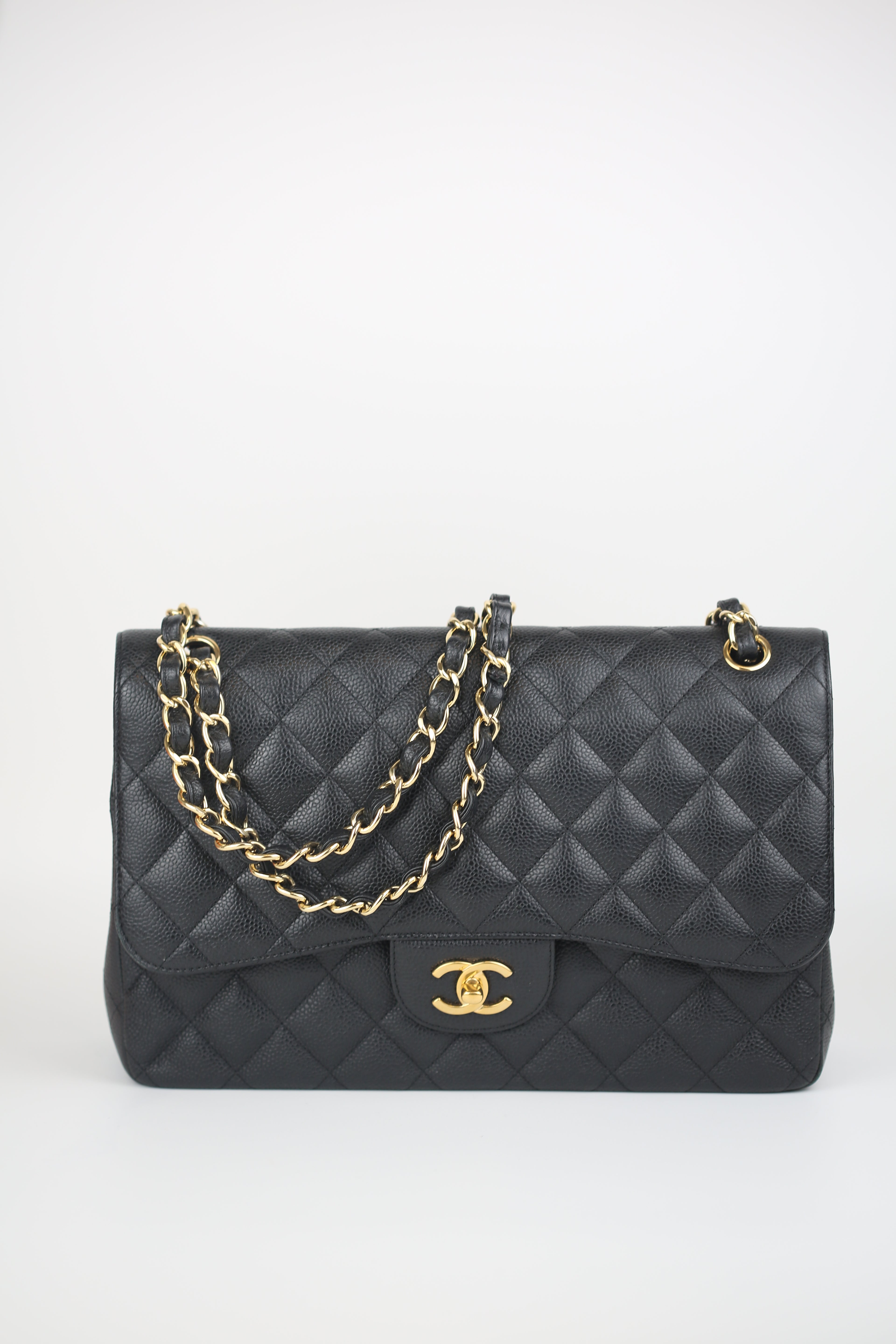 CHANEL Lambskin jumbo classic flap bag