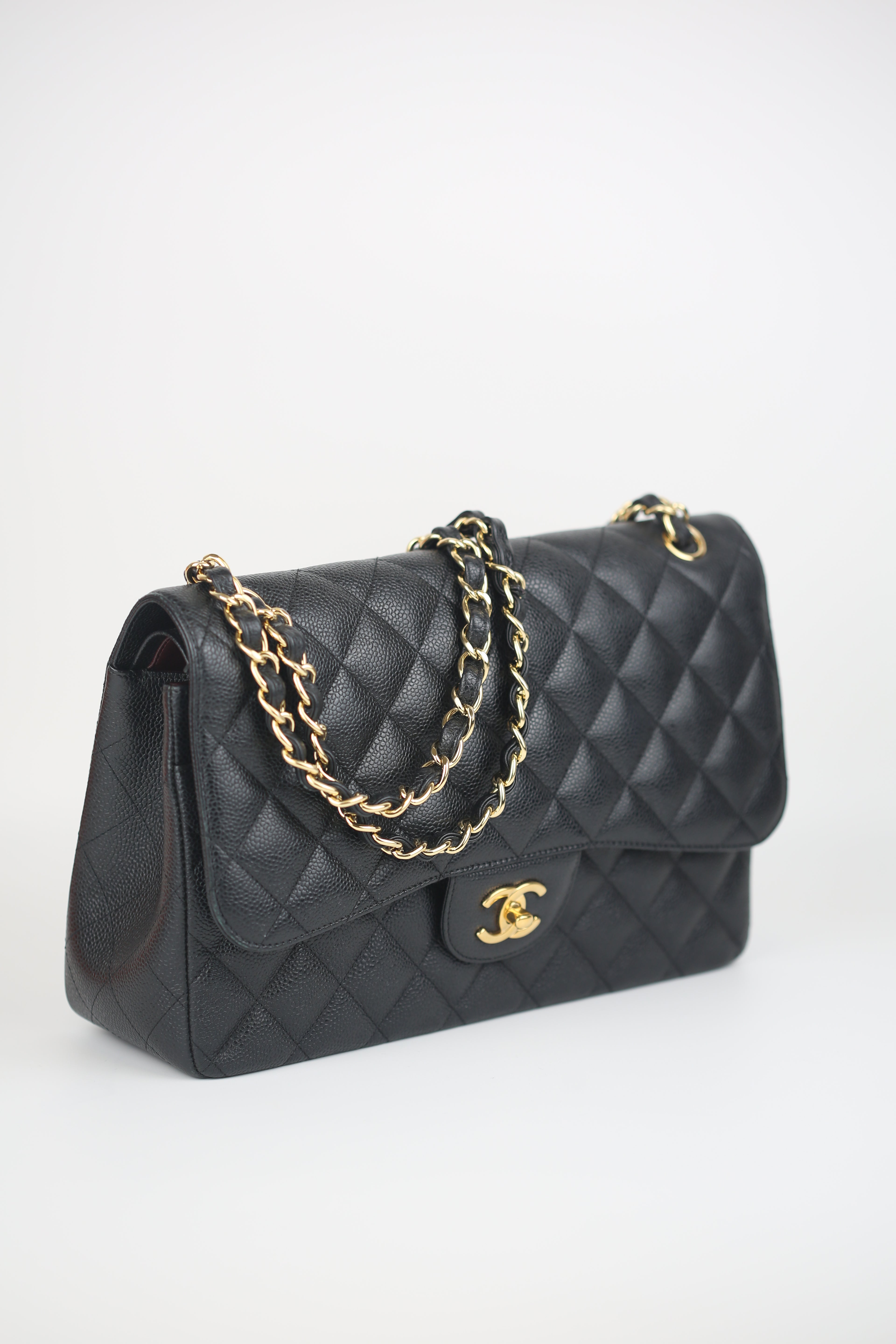 CHANEL Lambskin jumbo classic flap bag
