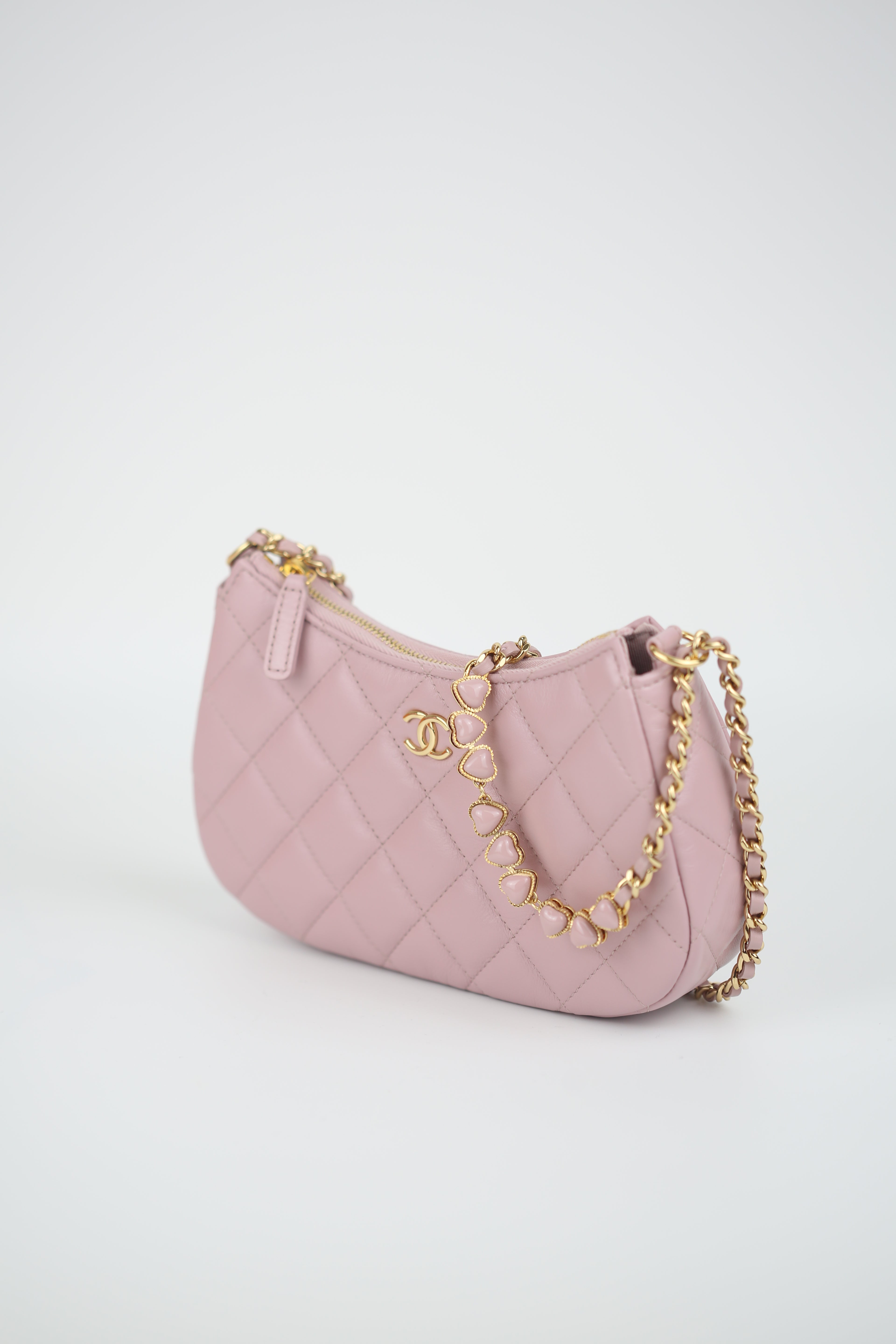CHANEL Lambskin Hobo pink