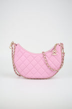 CHANEL Lambskin Quilted Small Hobo Bag Light Pink