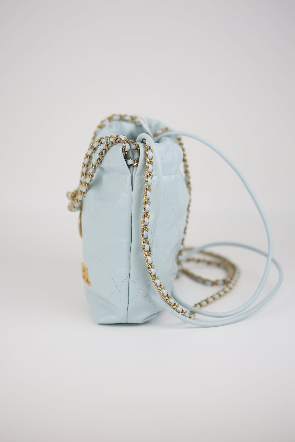CHANEL Mini 22 Bag in Light Blue Calfskin Light Blue