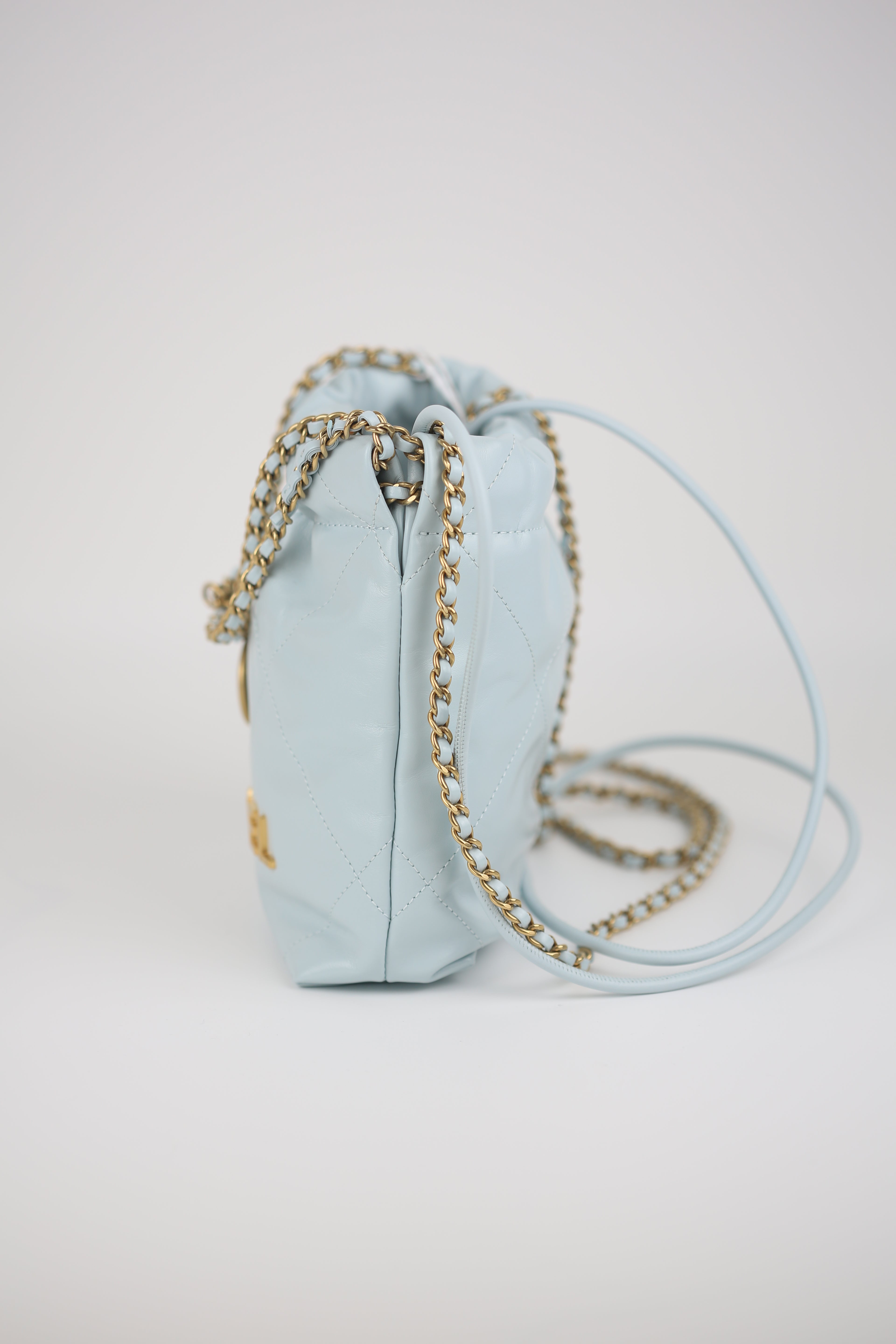 CHANEL Mini 22 Bag in Light Blue Calfskin Light Blue