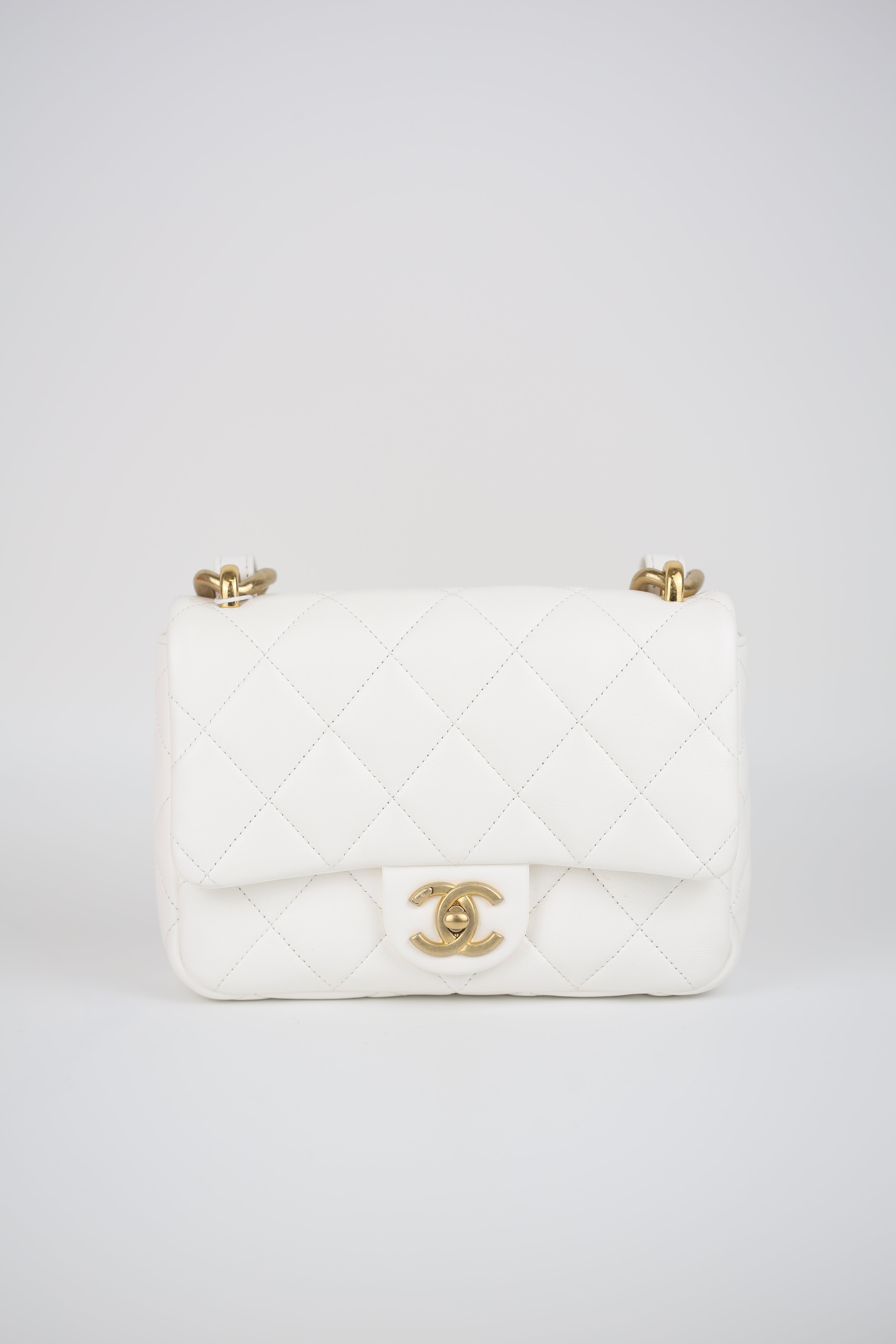 CHANEL lambskin white Flap bag
