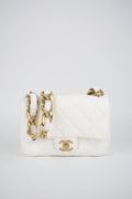 CHANEL lambskin white Flap bag