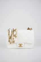 CHANEL lambskin white Flap bag