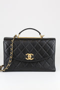 Chanel Handle with Chain Black & Gold