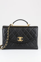 Chanel Handle with Chain Black & Gold