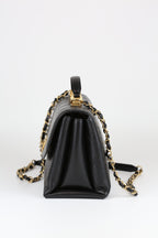 Chanel Handle with Chain Black & Gold
