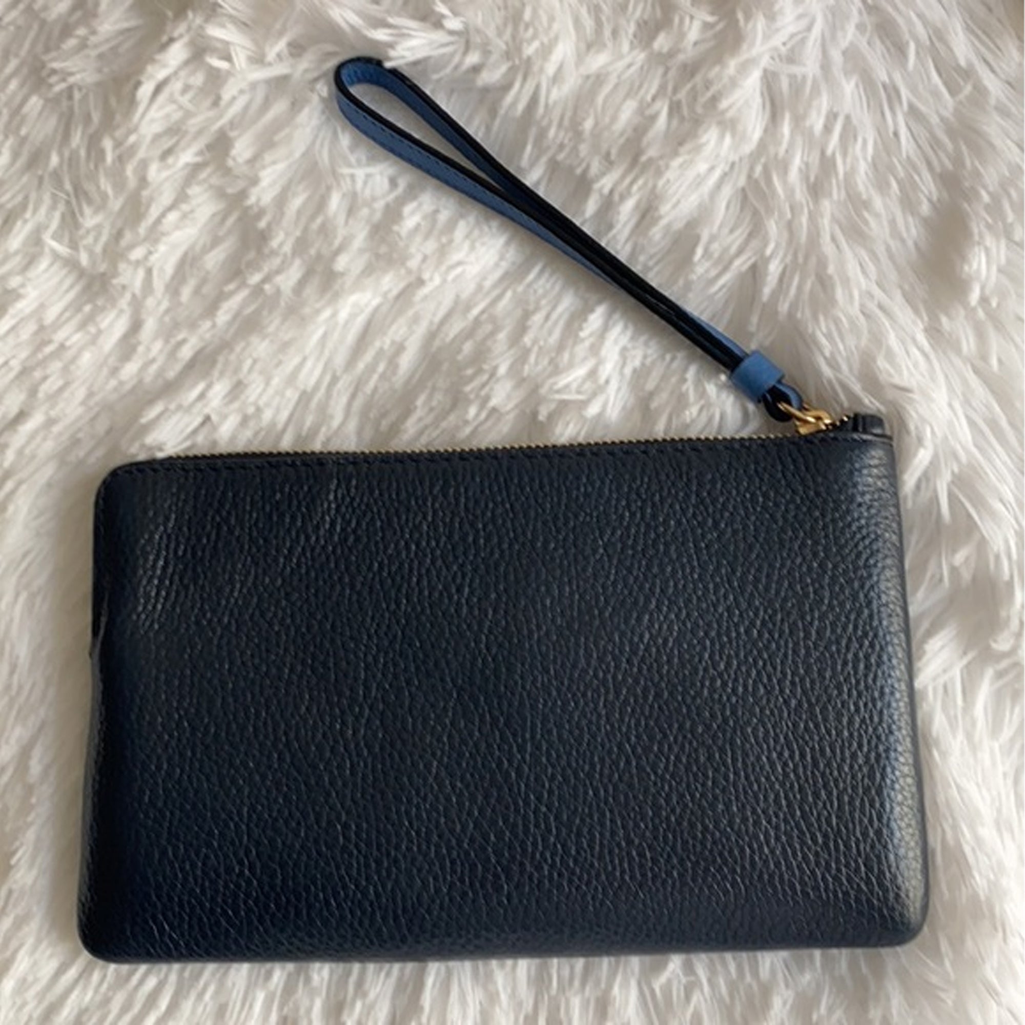 Coach Bag Vintage Midnight Navy Blue Wristlet Horse Carriage Leather Handbag NEW