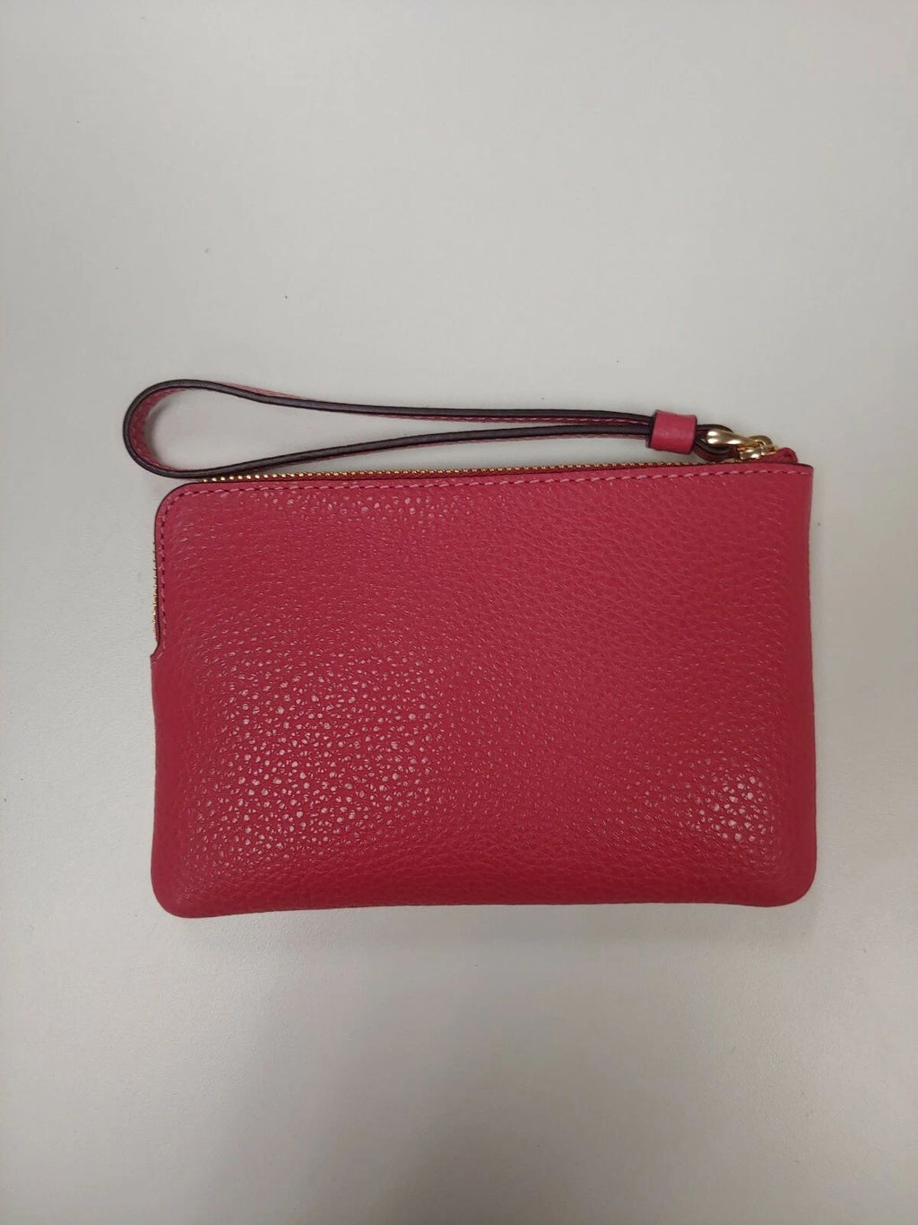 Coach Bag Poppy Vintage Mauve Red Zip Wristlet Horse Carriage Leather Handbag NEW