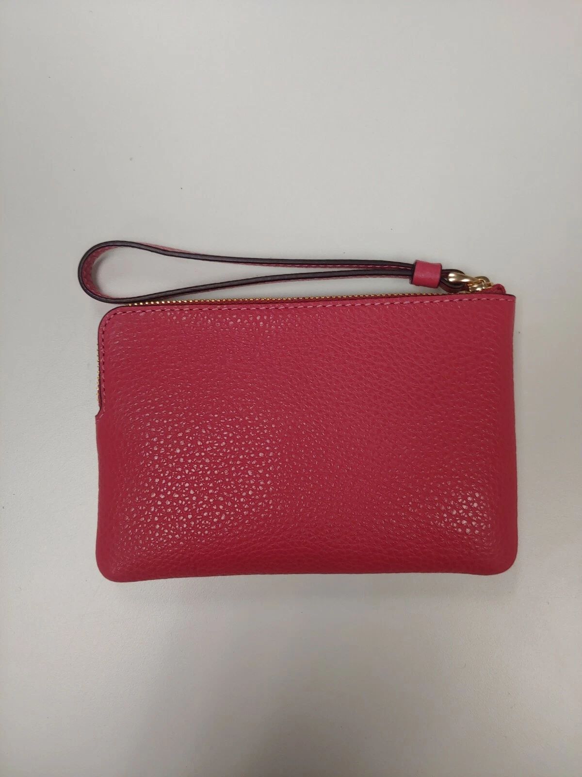 Coach Bag Poppy Vintage Mauve Red Zip Wristlet Horse Carriage Leather Handbag NEW