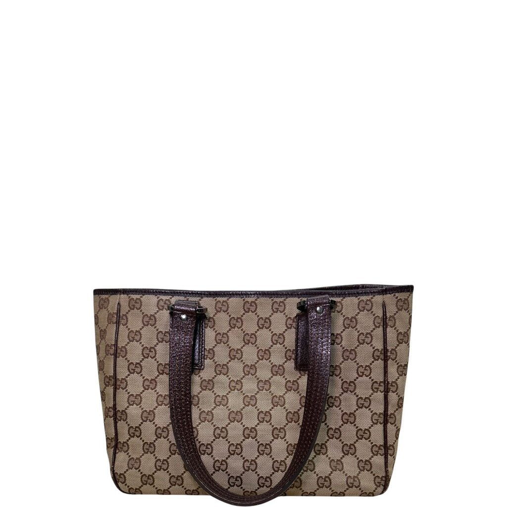 Gucci Swing Canvas Monogram Shoulder Bag Brown