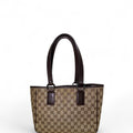 Gucci Swing Canvas Monogram Shoulder Bag Brown