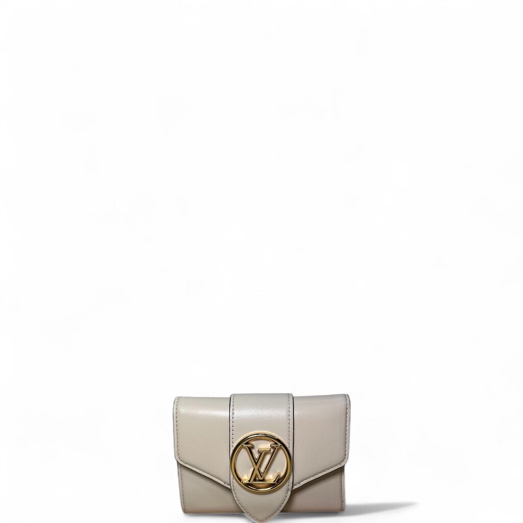 Louis Vuitton Portefeuille Pont Neuf Compact Leather Wallet Cream