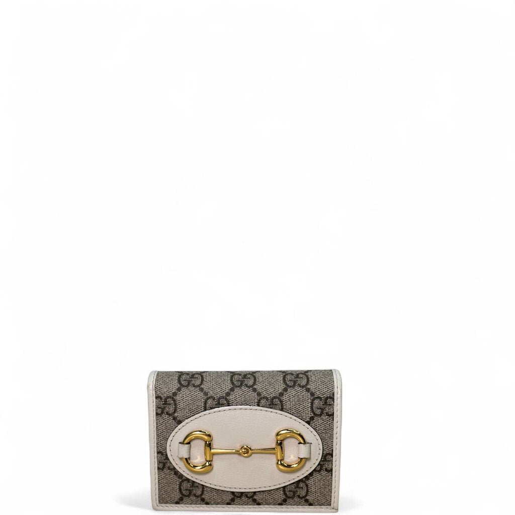 Gucci GG Supreme Horsebit 1955 Bi-Fold Wallet White Small