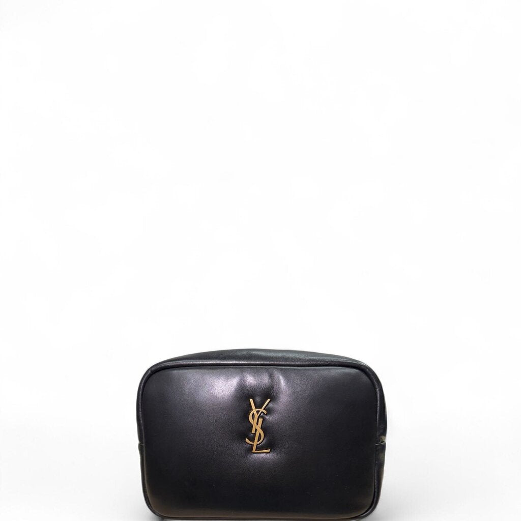 Saint Laurent YSL Cosmetic Padded Pouch Black Medium