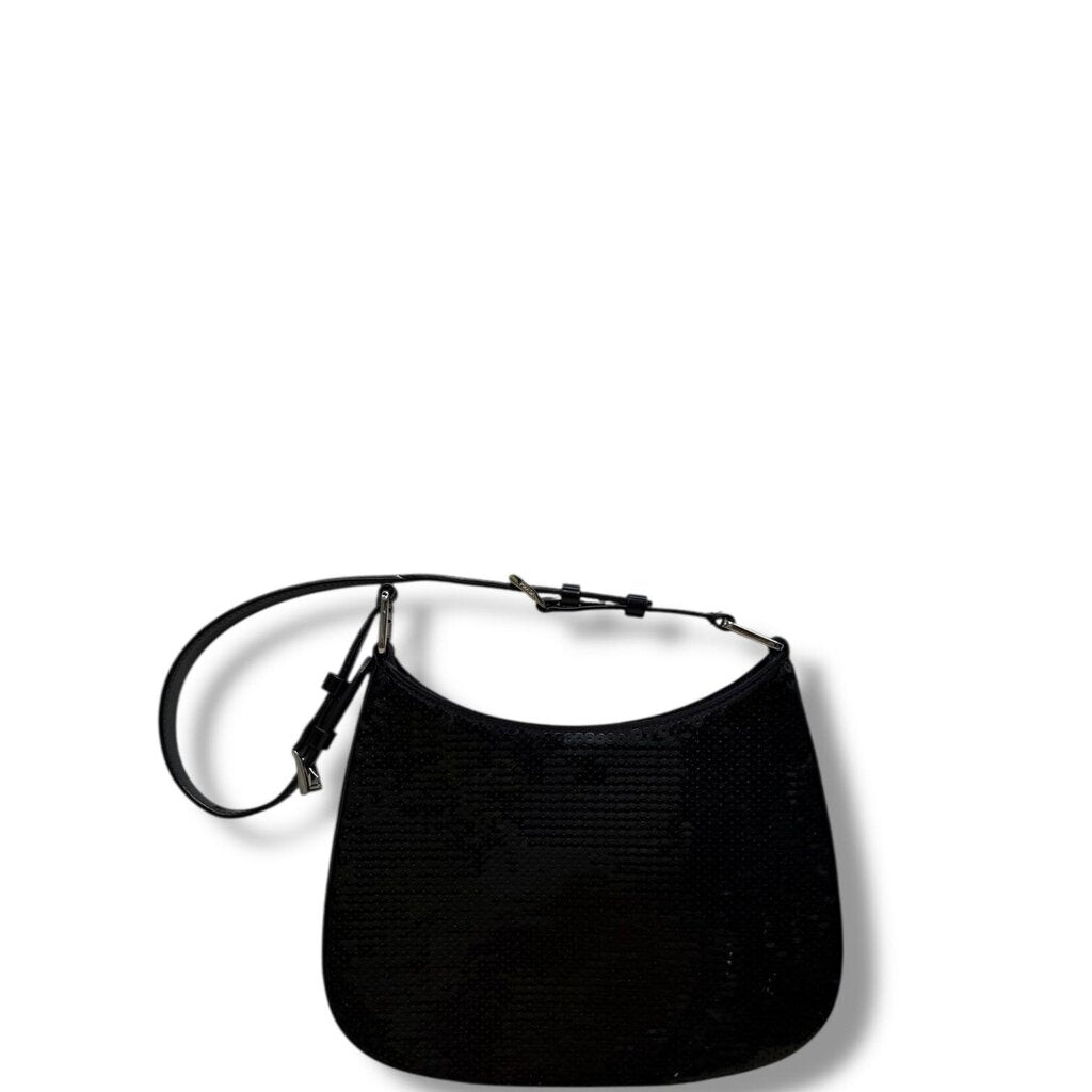 Prada Cleo Sequin Shoulder Bag Black Small