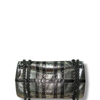Chanel Paris Bombay Python CC Single Flap Chain Shoulder Bag Metallic